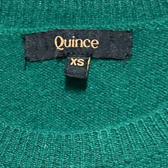 New Quince Cashmere Sweater Crew Neck  Pullover Everglade Green Preppy Size XS - Picture 4 of 5